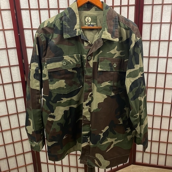 Raw Blue Jackets & Coats Mens Camouflage Jacket Large Poshmark